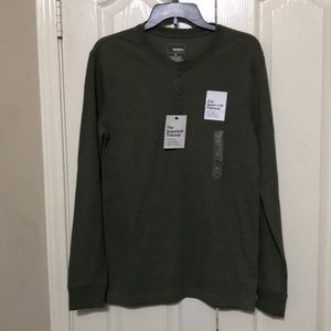 Sonoma Thermal Henley Shirt Olive Green Men’s S